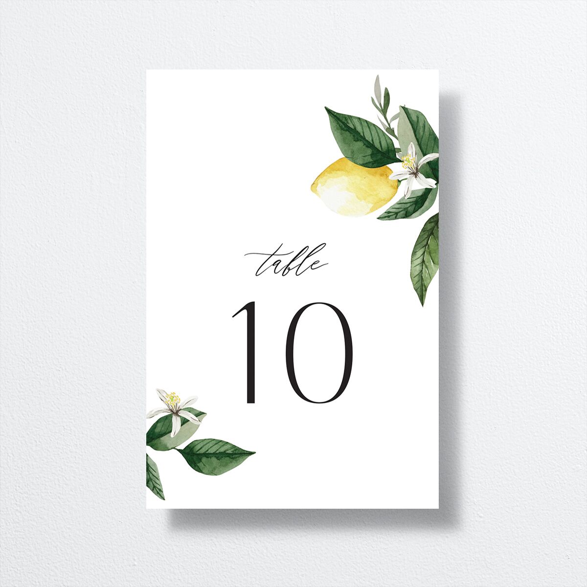 Botanical Lemon Table Numbers Buttercup Signature
