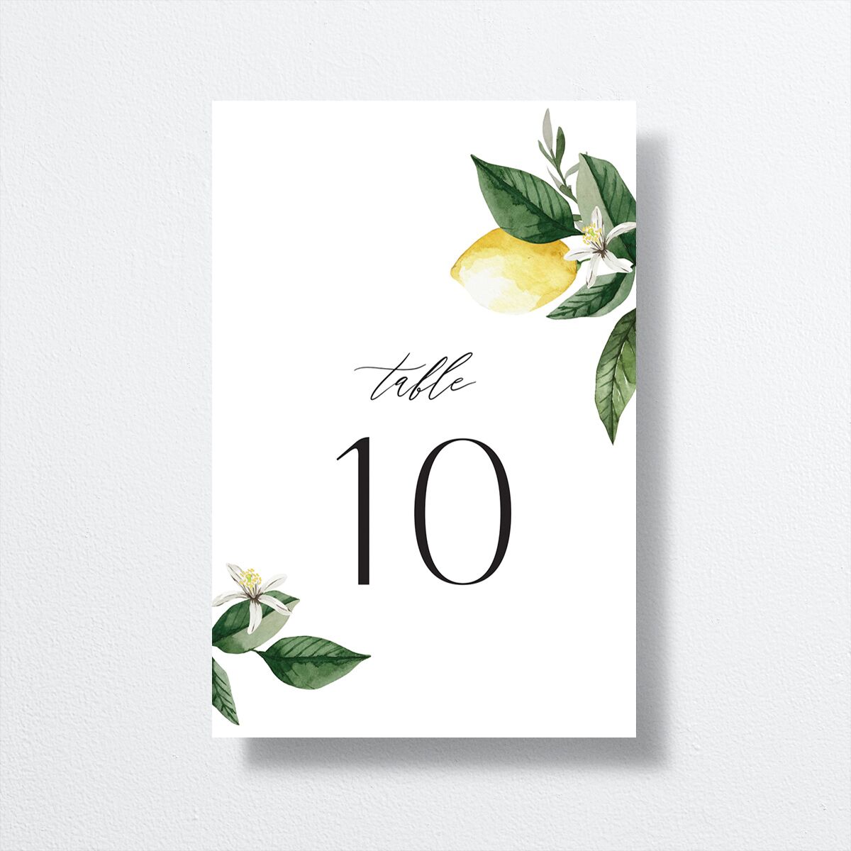 Botanical Lemon Table Numbers front