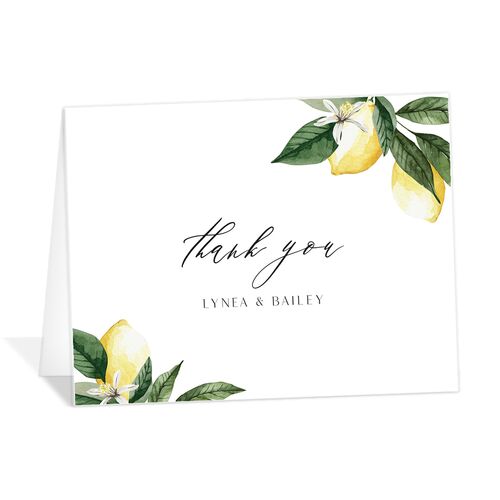 Botanical Lemon Thank You Cards - 