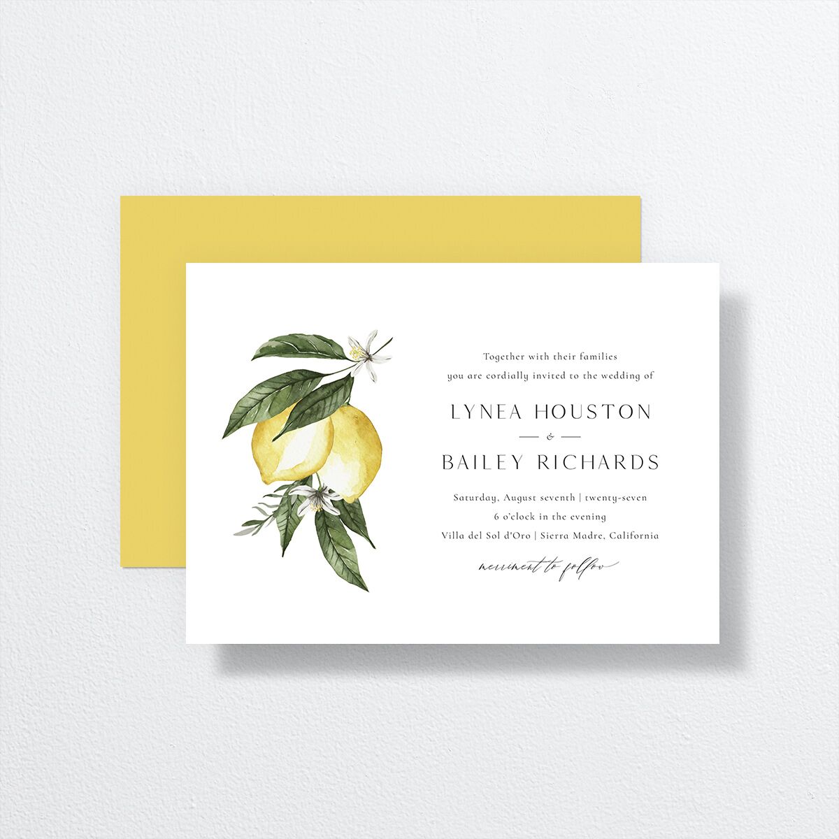 Botanical Lemon Wedding Invitations Buttercup Signature No