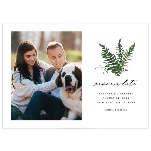 Woodsy Ferns Save The Date Cards - Green