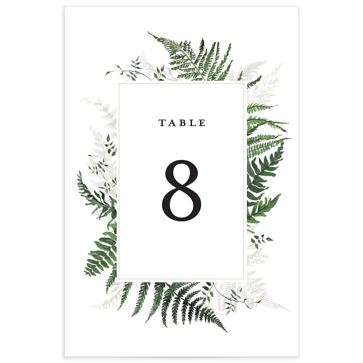 Woodsy Ferns Table Numbers