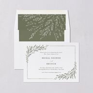 Rustic Branch Frame Bridal Shower Invitations Pure White Signature Blank