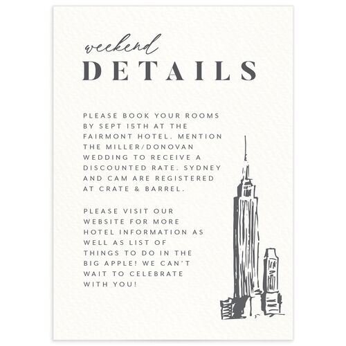 Love in NYC Wedding Enclosure Cards - 