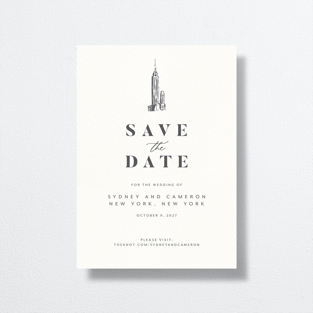 Love in NYC Save The Date Cards Medieval Grey Signature smooth No
