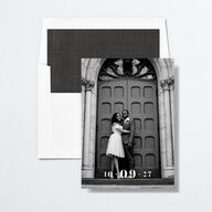 Love in NYC Save The Date Cards Medieval Grey Signature smooth No
