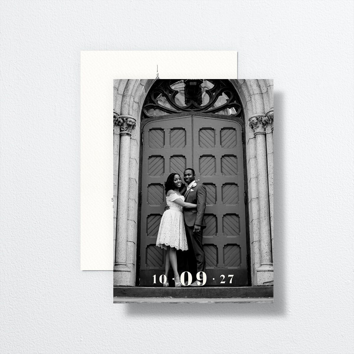 Love in NYC Save The Date Cards Medieval Grey Signature smooth No