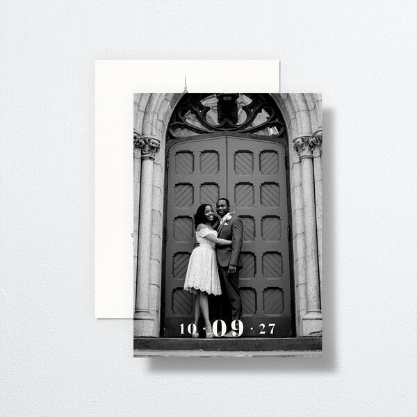 Love in NYC Save The Date Cards Medieval Grey Signature smooth No