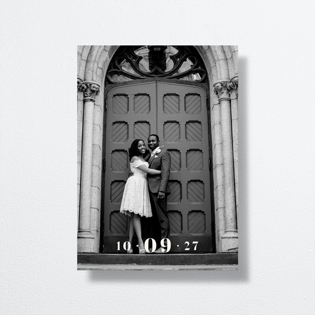 Love in NYC Save The Date Cards Medieval Grey Signature smooth No