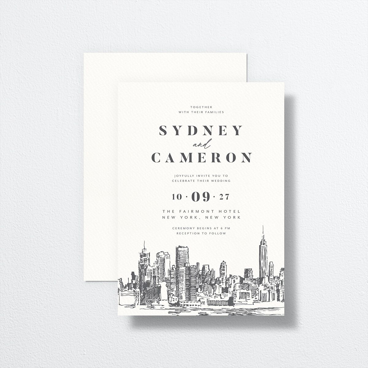 Love in NYC Wedding Invitations Medieval Grey Signature No