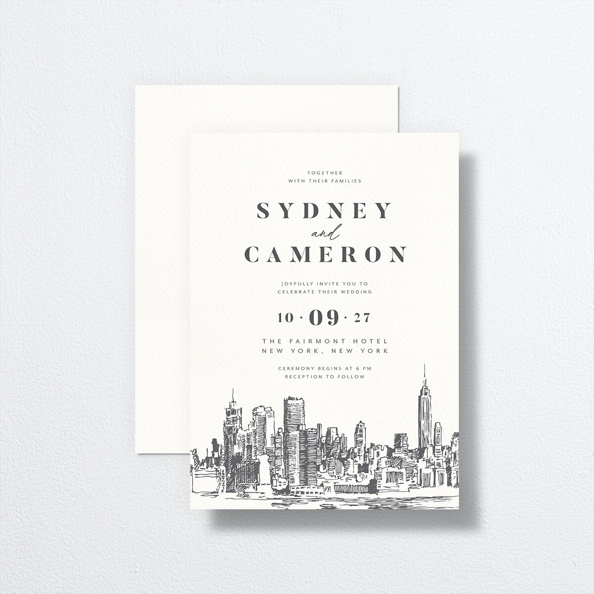 Love in NYC Wedding Invitations front-and-back
