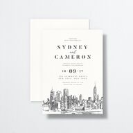 Love in NYC Wedding Invitations Medieval Grey Signature No