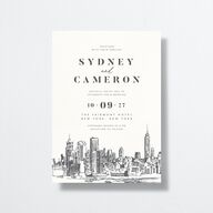 Love in NYC Wedding Invitations Medieval Grey Signature No