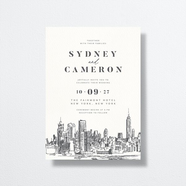Love in NYC Wedding Invitations Medieval Grey Signature No