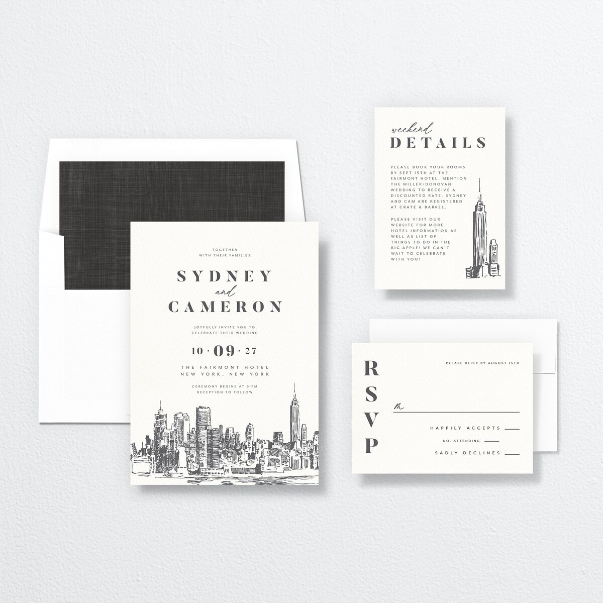 Love in NYC Wedding Invitations suite