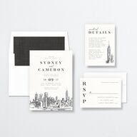 Love in NYC Wedding Invitations Medieval Grey Signature No