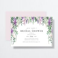 Romantic Wisteria Bridal Shower Invitations Purple Petal Signature Standard