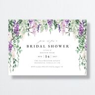 Romantic Wisteria Bridal Shower Invitations Purple Petal Signature Standard
