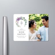 Romantic Wisteria Save The Date Magnets Purple Petal Magnet Paper