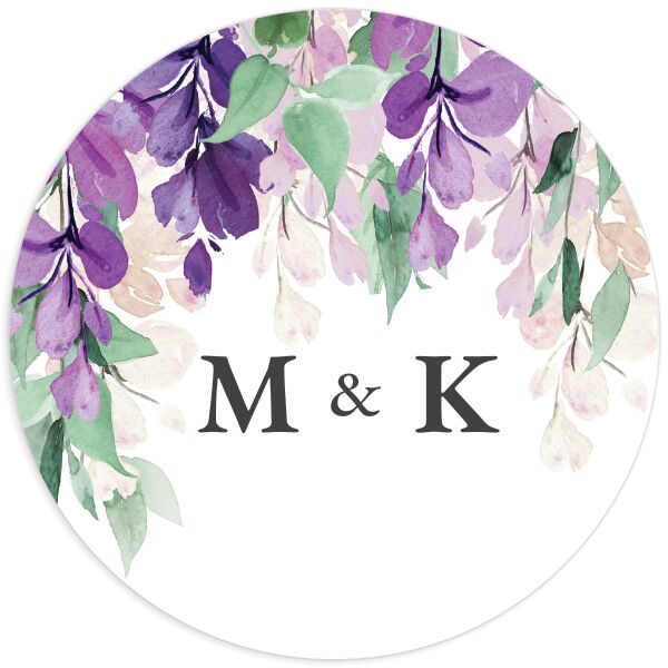 Romantic Wisteria Wedding Stickers