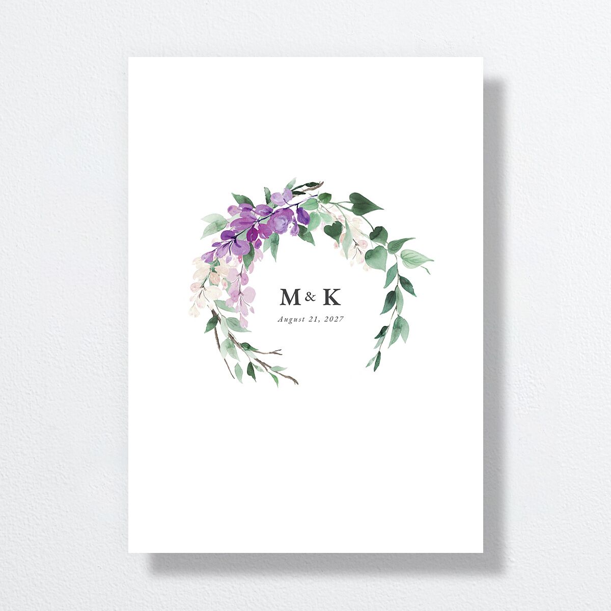 Romantic Wisteria Wedding Invitations Purple Petal Signature No Standard