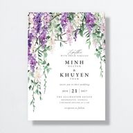 Romantic Wisteria Wedding Invitations Purple Petal Signature No Standard