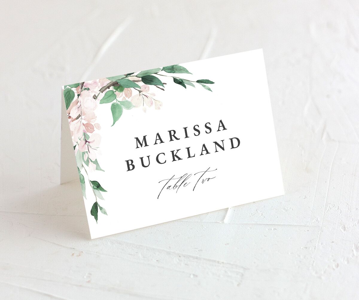 Enchanting Wisteria Place Cards front in pink