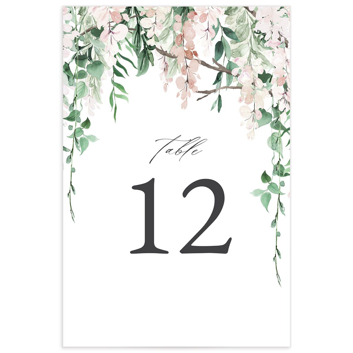 Enchanting Wisteria Table Numbers back in pink