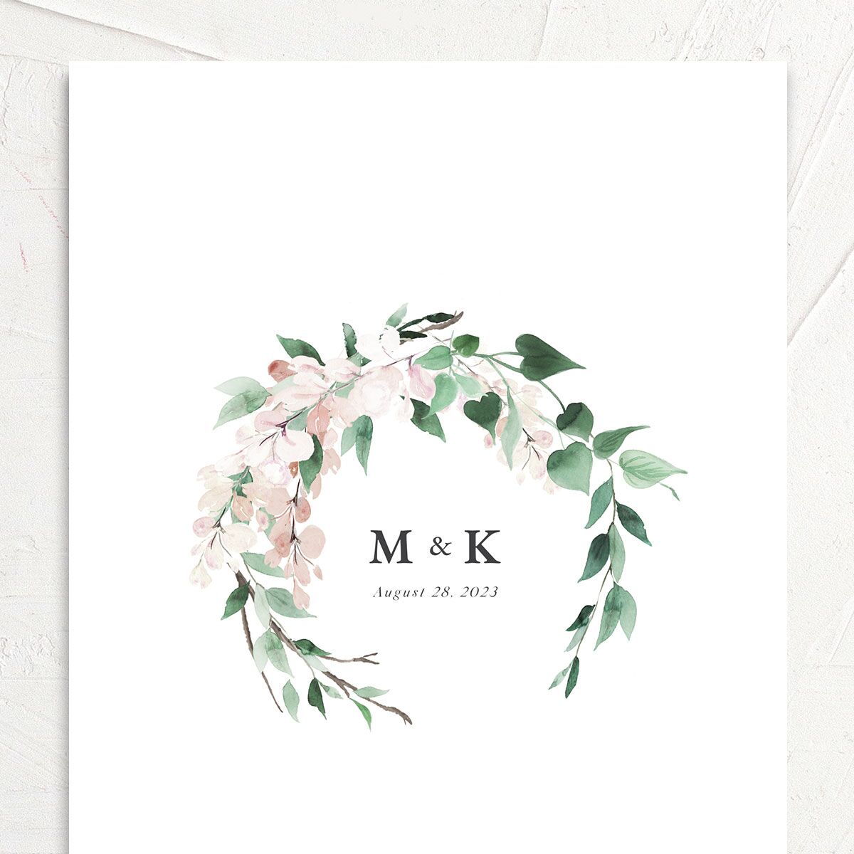 Enchanting Wisteria Wedding Invitations Rose Pink Signature No
