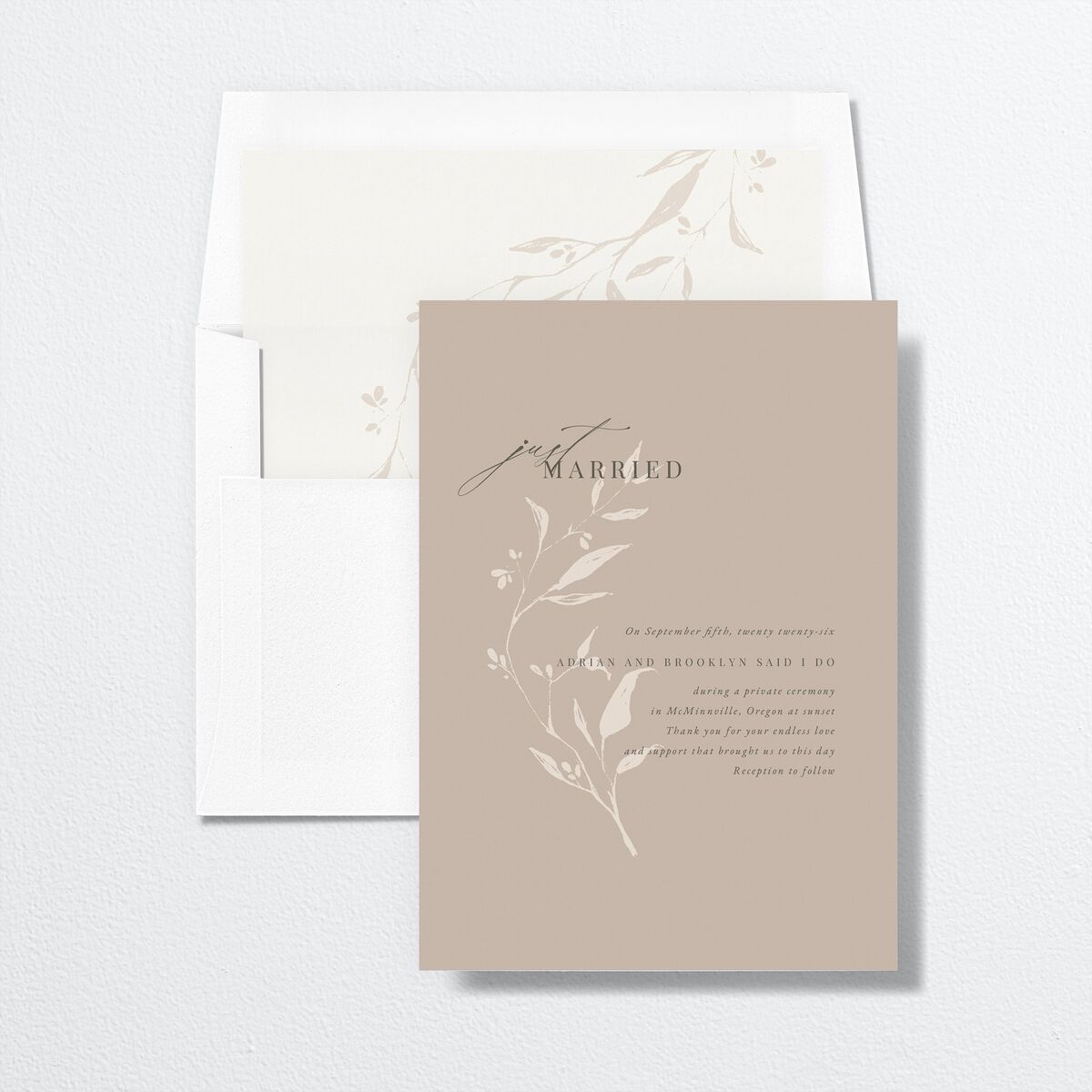 Rustic Minimal Change the Date Cards Champagne Signature