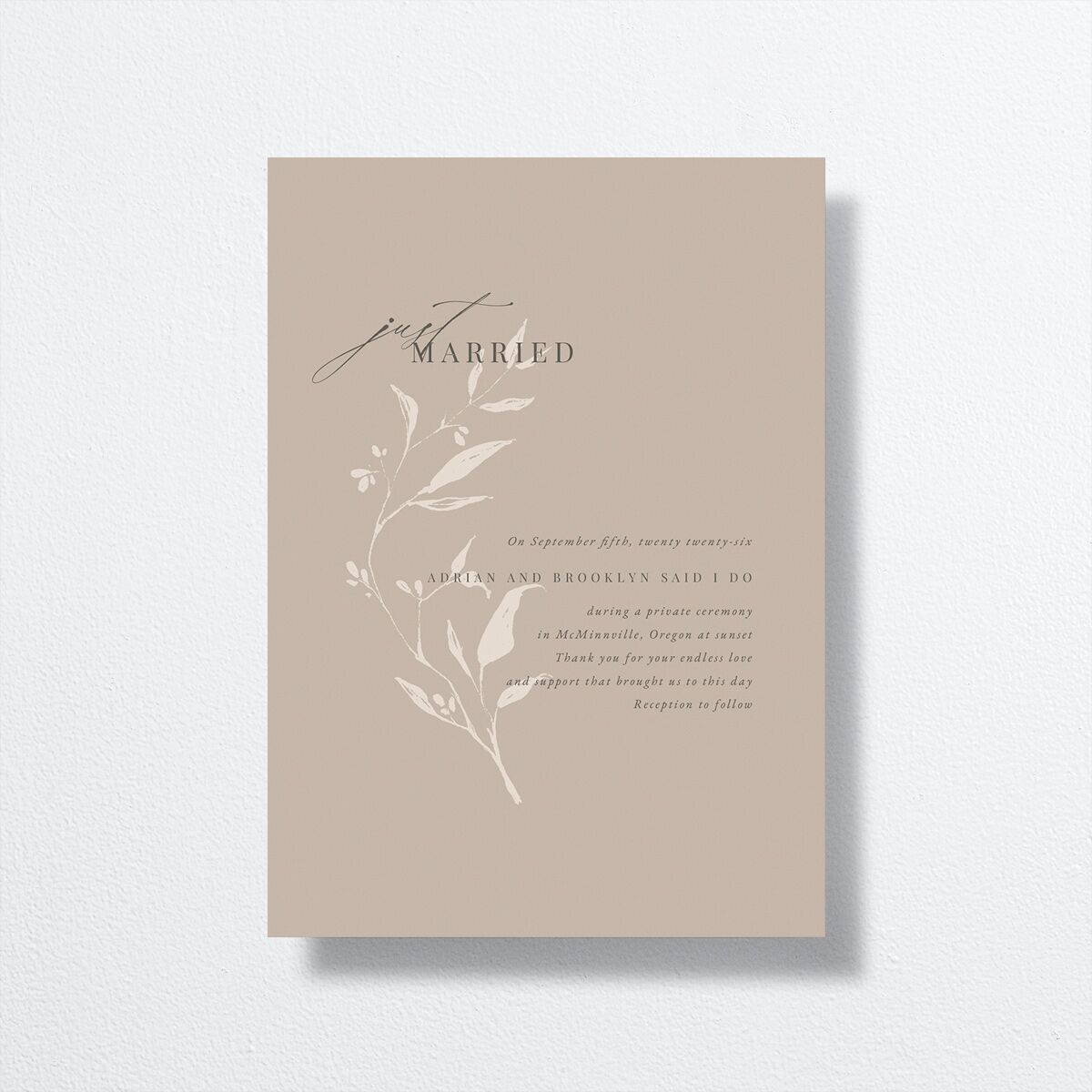 Rustic Minimal Change the Date Cards Champagne Signature