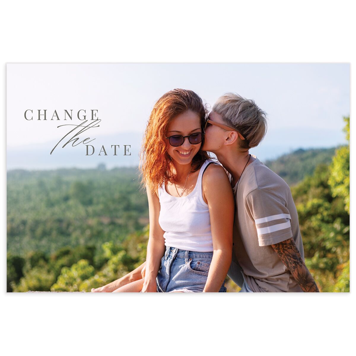 Rustic Minimal Change the Date Postcards