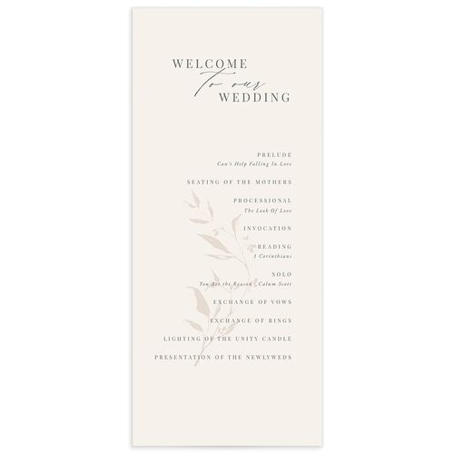 Rustic Minimal Wedding Programs