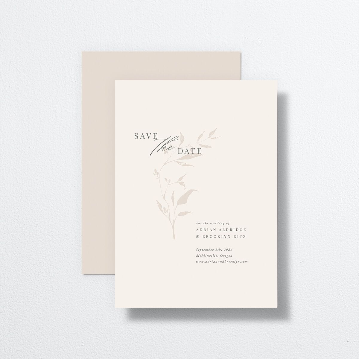 Rustic Minimal Save The Date Cards Champagne Signature No