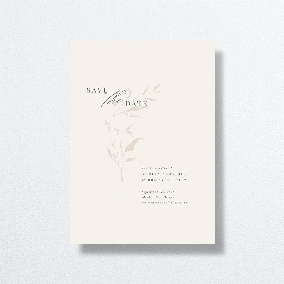 Rustic Minimal Save The Date Cards Champagne Signature No