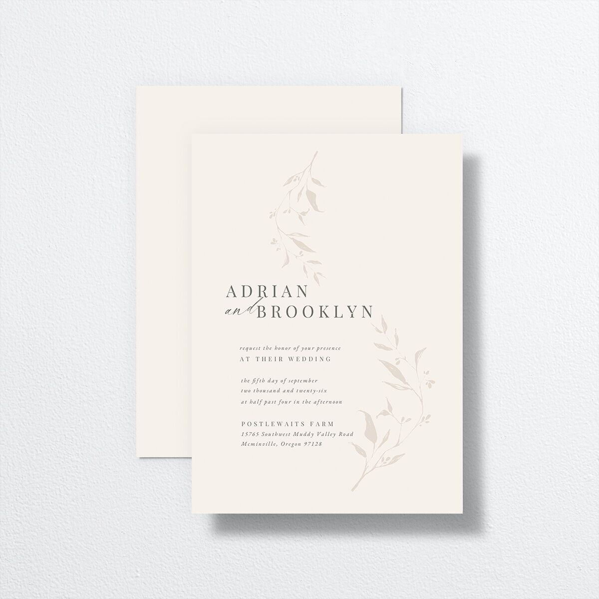 Rustic Minimal Wedding Invitations Champagne Signature No