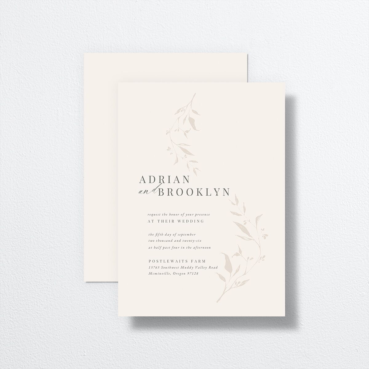 Rustic Minimal Wedding Invitations front-and-back