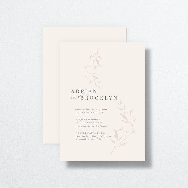 Rustic Minimal Wedding Invitations Champagne Signature No