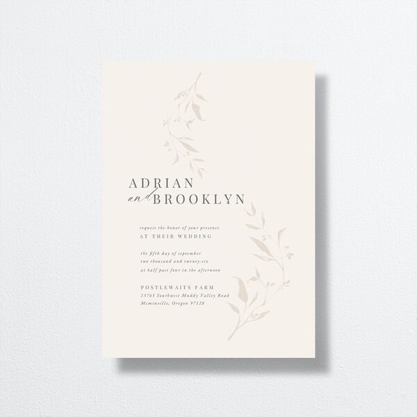 Rustic Minimal Wedding Invitations Champagne Signature No