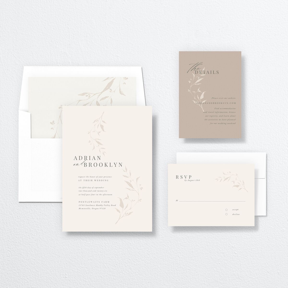 Rustic Minimal Wedding Invitations Champagne Signature No