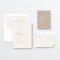 Rustic Minimal Wedding Invitations Champagne Signature No
