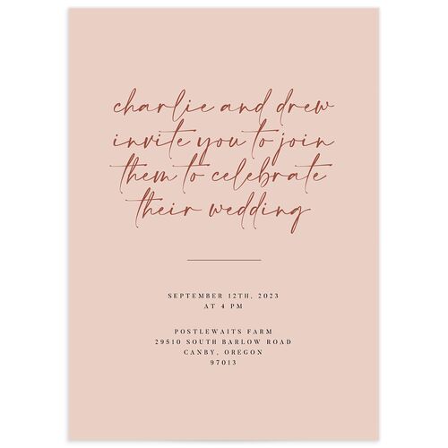 Romantic Bohemian Wedding Invitations - Pink