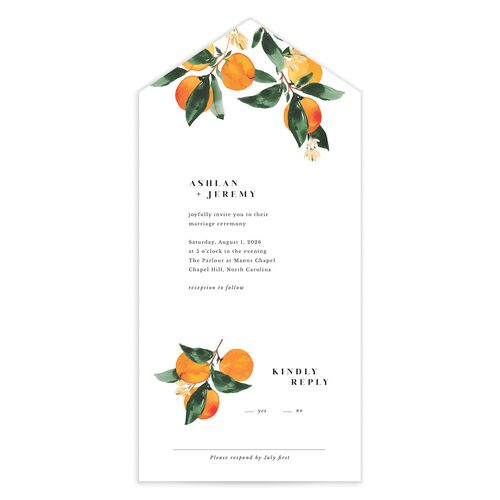 Orange Citrus All-in-One Wedding Invitations
