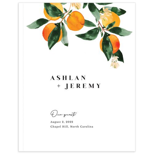Orange Citrus Wedding Guest Book - 