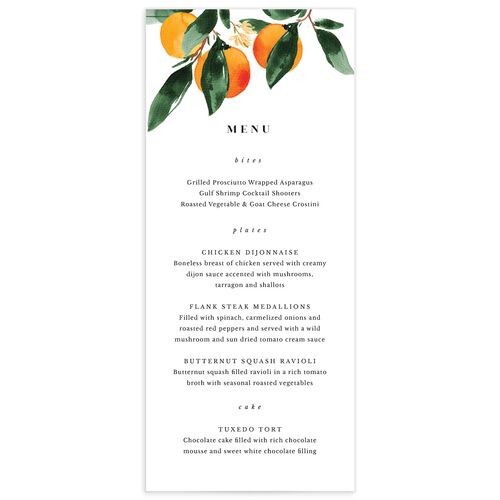 Orange Citrus Menus - 