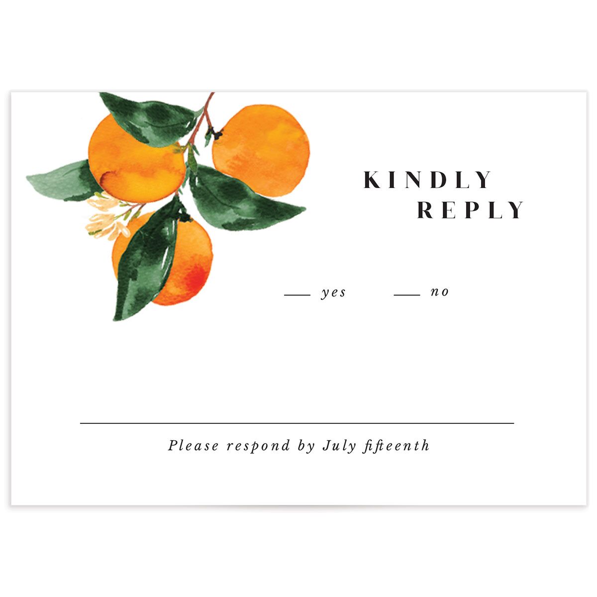 Orange Citrus Wedding Response Cards