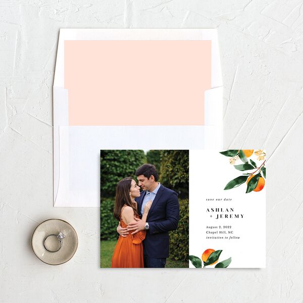 Orange Citrus Save The Date Cards Pumpkin Signature No