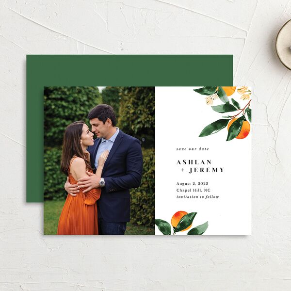 Orange Citrus Save The Date Cards Pumpkin Signature No