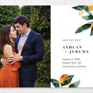 Orange Citrus Save The Date Cards Pumpkin Signature No