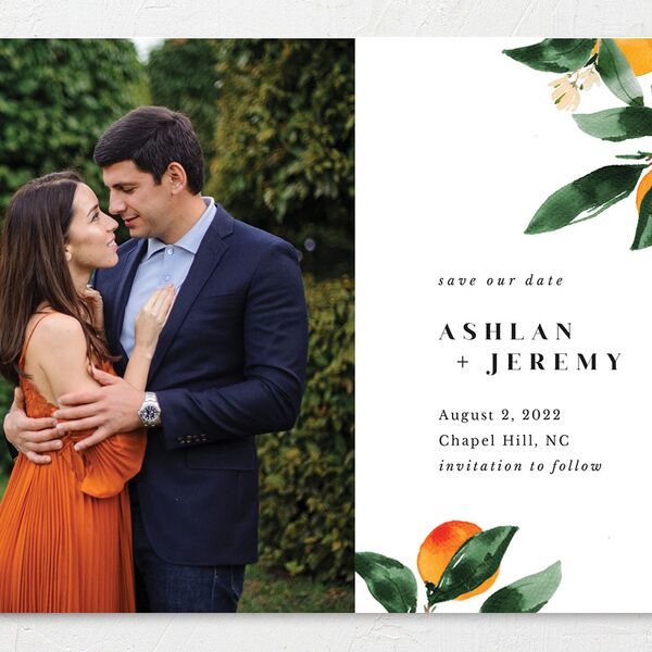 Orange Citrus Save The Date Cards Pumpkin Signature No